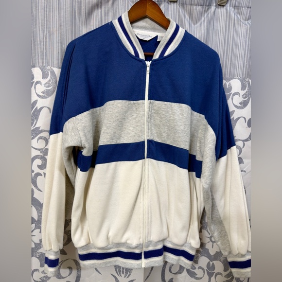 Dior Other - Vintage Christian Dior Monsieur Jacket Mens Full Zip Track 90s Blue White‎ Sz M